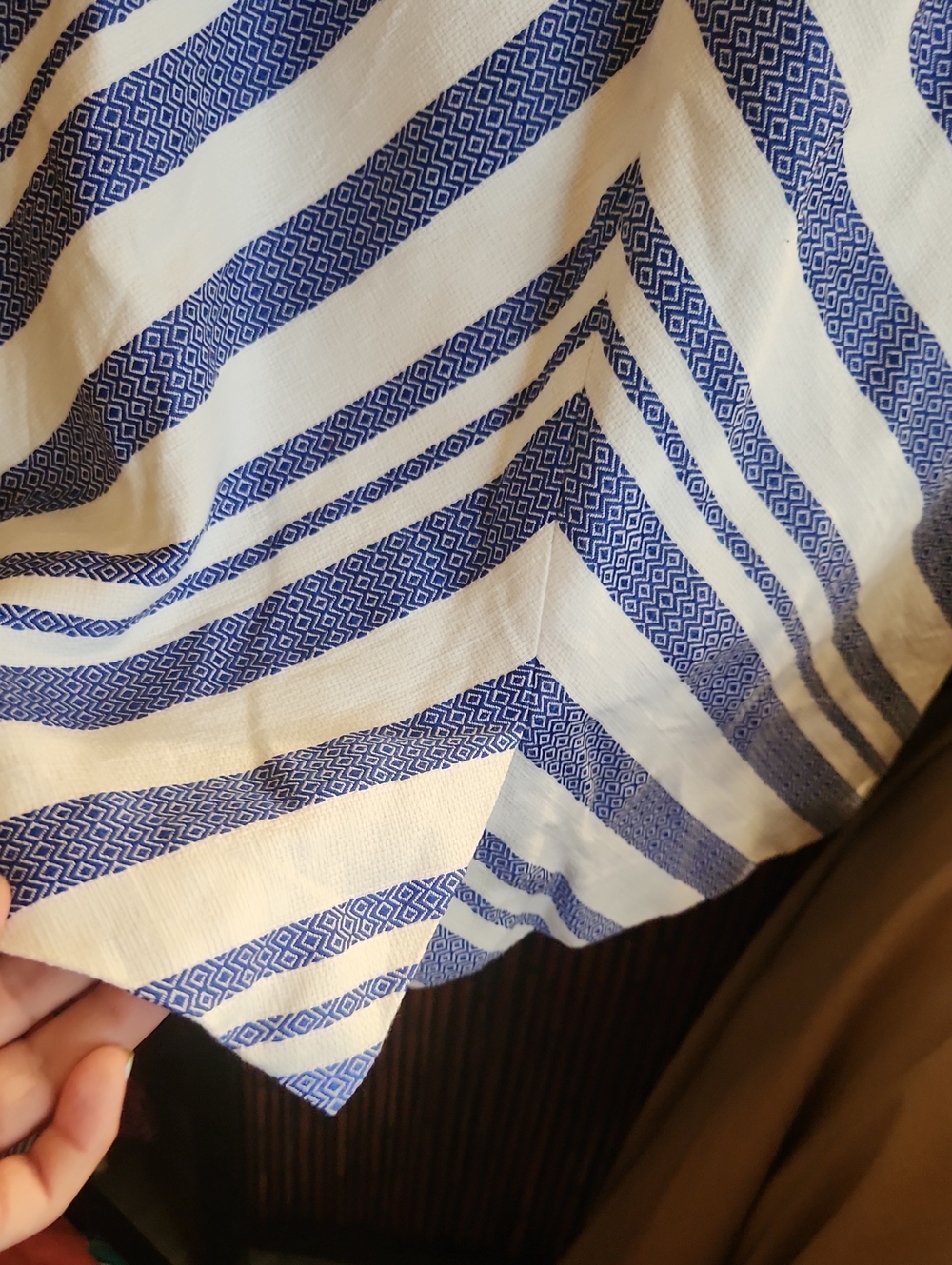 The Limited White and Blue Striped Fit & Flare Dress - Picture 5 of 5